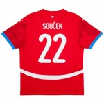 Günstige Fußballtrikots Tschechische Republik Soucek 22 Heimtrikot EURO 2024 Kurzarm